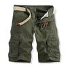Men Cargo Shorts Mid-rise Button Zipper Closure Casual Shorts with Multi Pockets Solid Color
