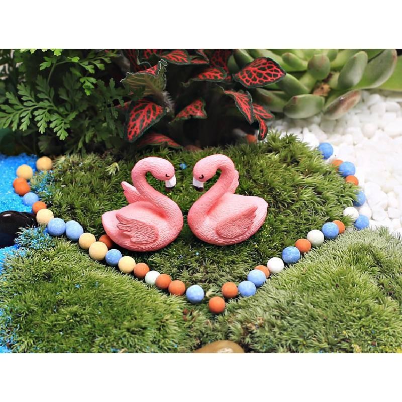 Decorative Pvc Flamingo Ornament Keychain Cake Topper Small Landscape Figurine