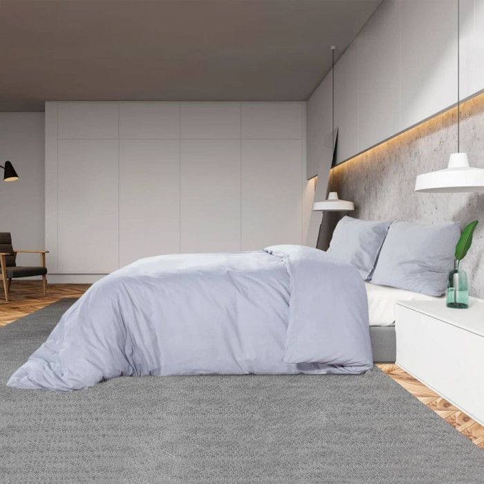 VidaXL Ensemble de housse de couette Gris 200x200 cm Coton136095