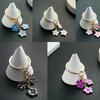 Sakura Oil Drop Keychain – Available in Black, White, Blue, Pink, Purple | Multiple Colors and Metal Parts | Luggage Accessory