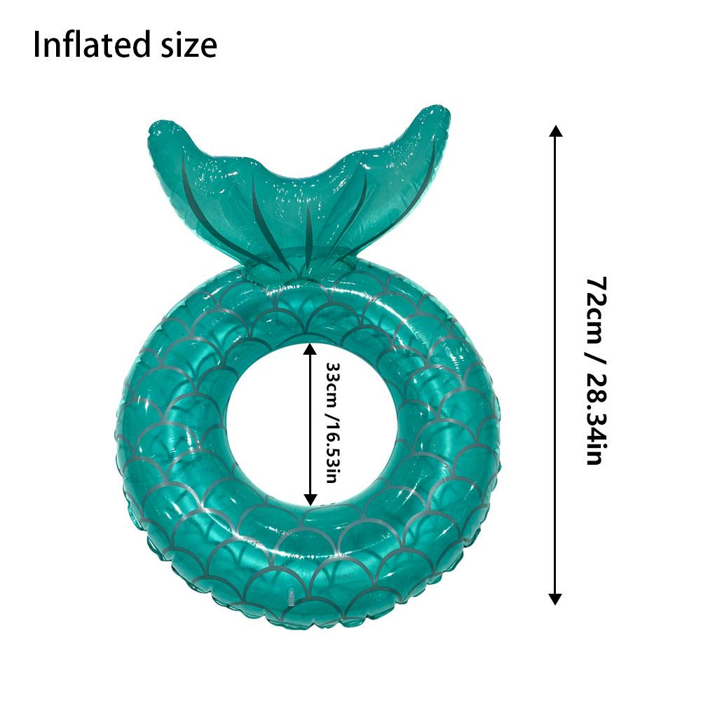 

1 шт. Ins Mermaid Blue плавательный обруч, подмышечный обруч, надувной плавающий обруч из ПВХ, утолщенный плавательный обруч, подходит для бассейна, пляжа