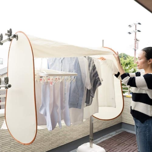 Laundry Cover, Balcony, Outdoor, Rain Cover, Clothes Drying Cover, Rain and Sun Protection, Storage Bag Included, Mesh Material, Breathable, Suitable