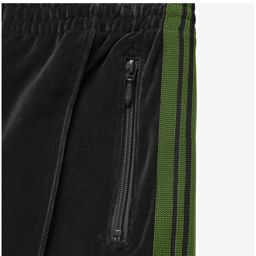 NeedleS Herren S Samt Schmale Trainingshose Lange Hose C Schwarz Rw325