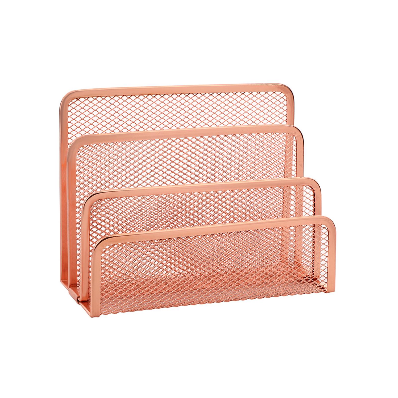 Desktop File Sorter Organizers 3 Compartments Metal Mesh Mail Sorter Space Saving Desk Book Magazine Stand 173x80x135mm 1158₽