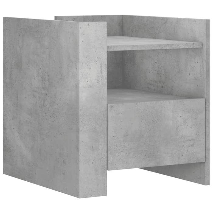 VidaXL Table de chevet gris béton 45x50x50 cm bois d’ingénierie, meuble de chevet, table d'appoint, armoire de lit, armoire 848279