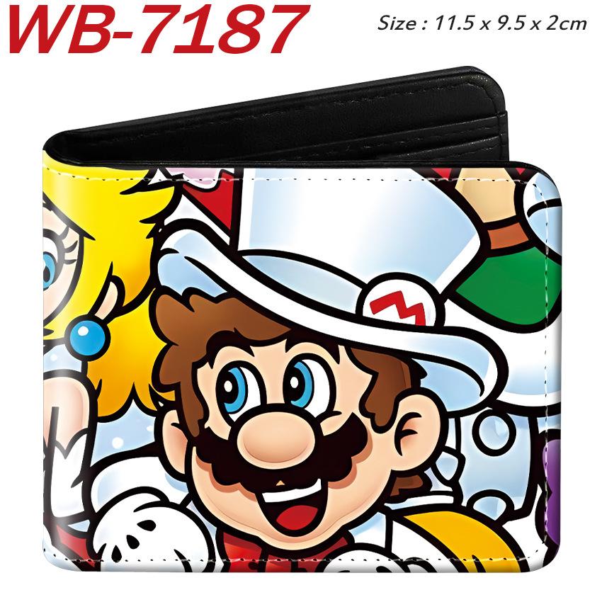 Super Mario Cartoon Full-Color Print Bi-Fold Wallet Anime Student Unisex Short Purse