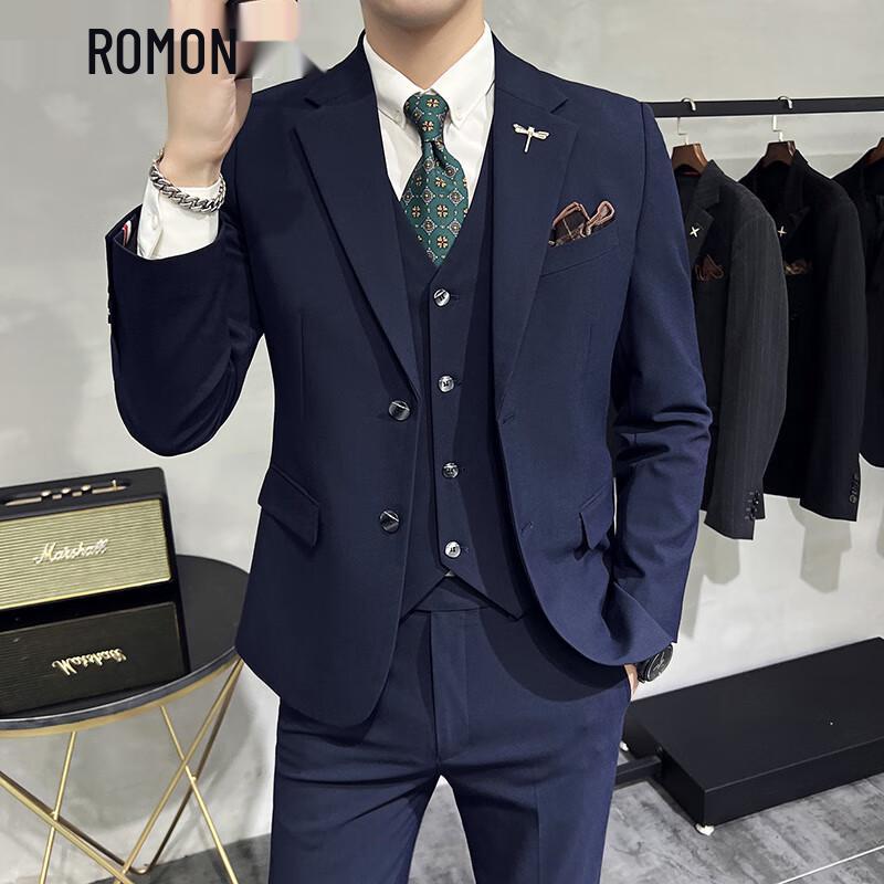 ROMON Men s 3-Piece Suit Set: Jacket, Vest & Trousers XXL