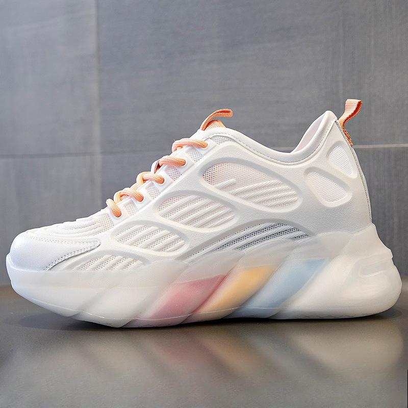 Four Season Casual Height Increasing Women'S Shoes, Waterproof Mesh Dad Shoes, Student Toe Flat Shoes