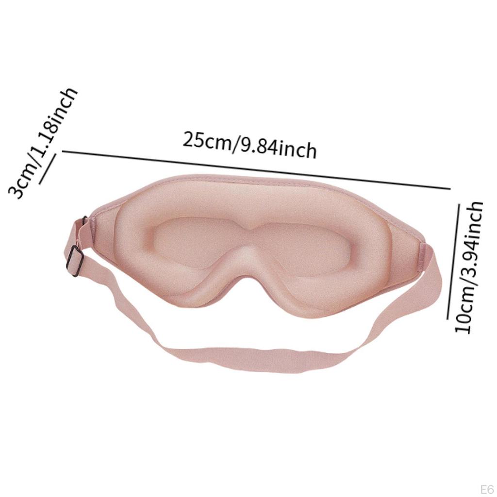 Sleep Mask 3D Contoured Cup Sleeping with Adjustable Strap Soft Breathable Eye for