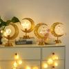 Moonlight Wrought Iron LED Globe: Muslim-Style Decorative Table Lamp for Bedroom & Holidays