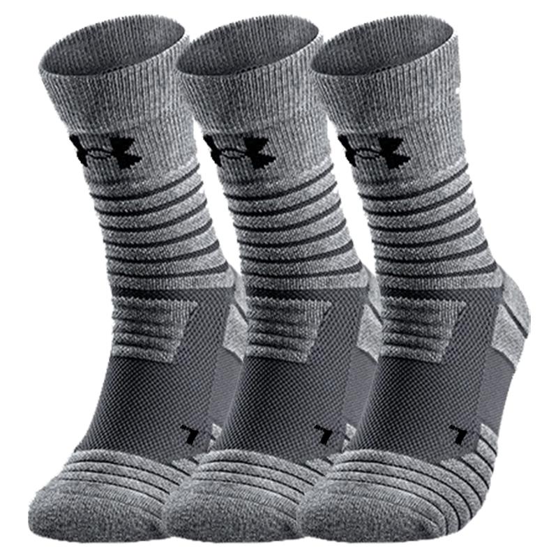 Under Armour Crew Socks Unisex 3 Pack Gray 22610208-072 M