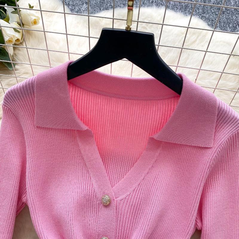 Elegant Knitted Dress for Women Autumn New Ruffle Edge V-neck Slim Long Sleeve Mid Length Ladies Evening Dresses Knitted Sweater