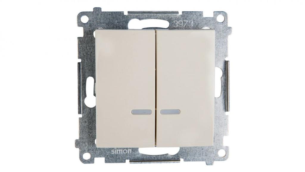Simon 54 Illuminated Candlestick Switch, Quick Connectors, Cream Dw5Bl.01/41
