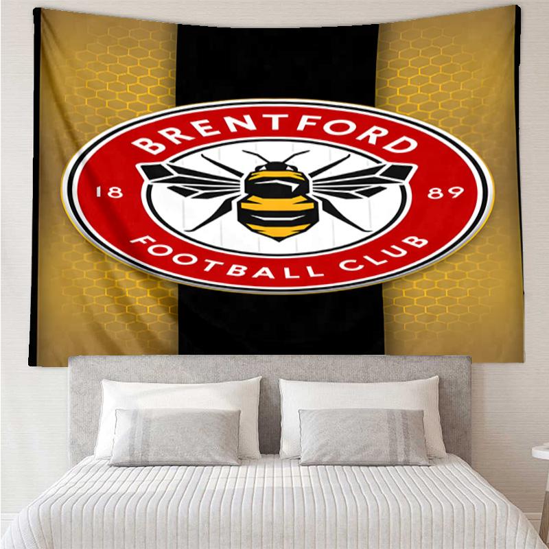 1PC Brentford Football Club Crest Printed Tapestry Room Decoration Wall Hanging for Living Room Bedroom, dormitory, Birthday and Christmas gifts