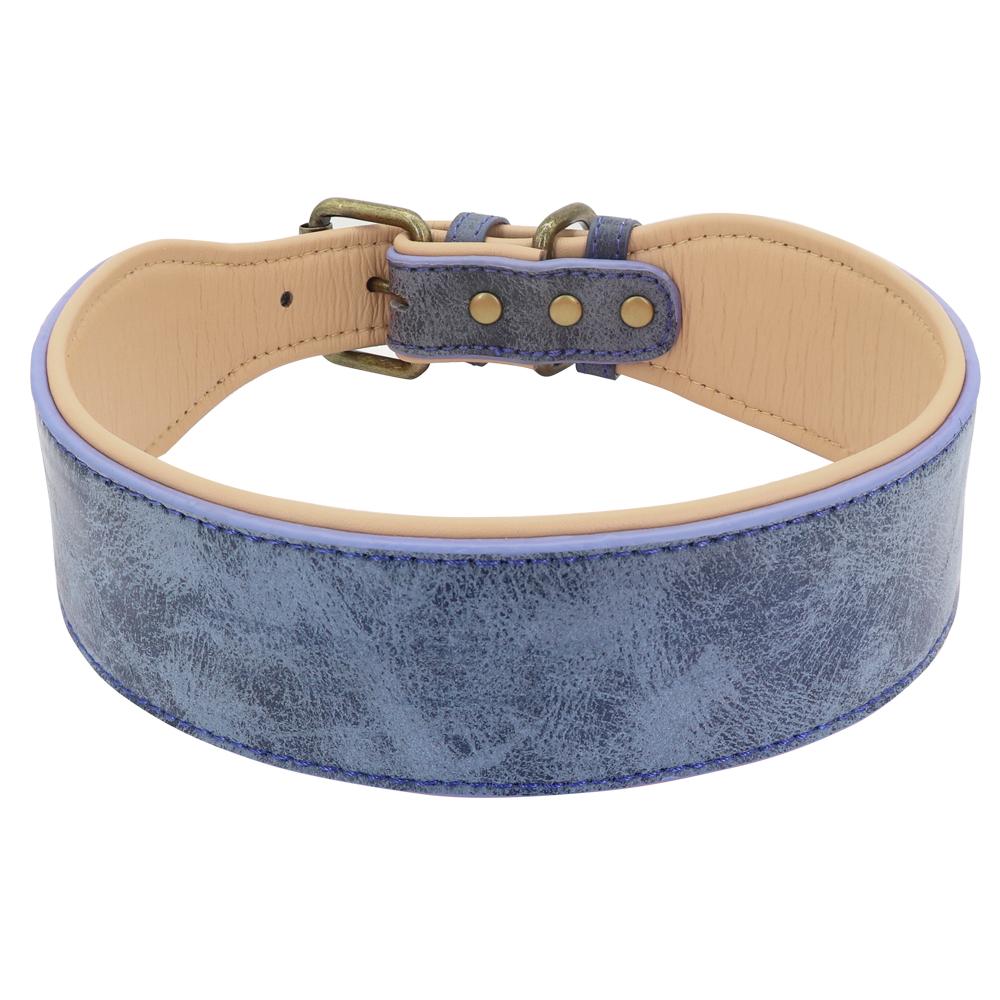 Breites Lederhalsband für Hunde Gepolsterte Haustierhalsbänder Hundehalsband für Mittelgroße Große Hunde Pitbull Bulldogge Deutscher Schäferhund 2XL
