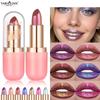Metalická fialová chameleonská rtěnka Měnící barvu Matná třpytivá diamantová rtěnka Vodotěsný perleťový lesk na rty Sexy make-up
