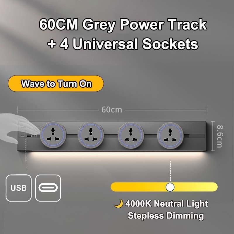 Movable Wall Mounted Power Track Socket Universal Adapter Office Home Appliance Socket Safety Track Kit