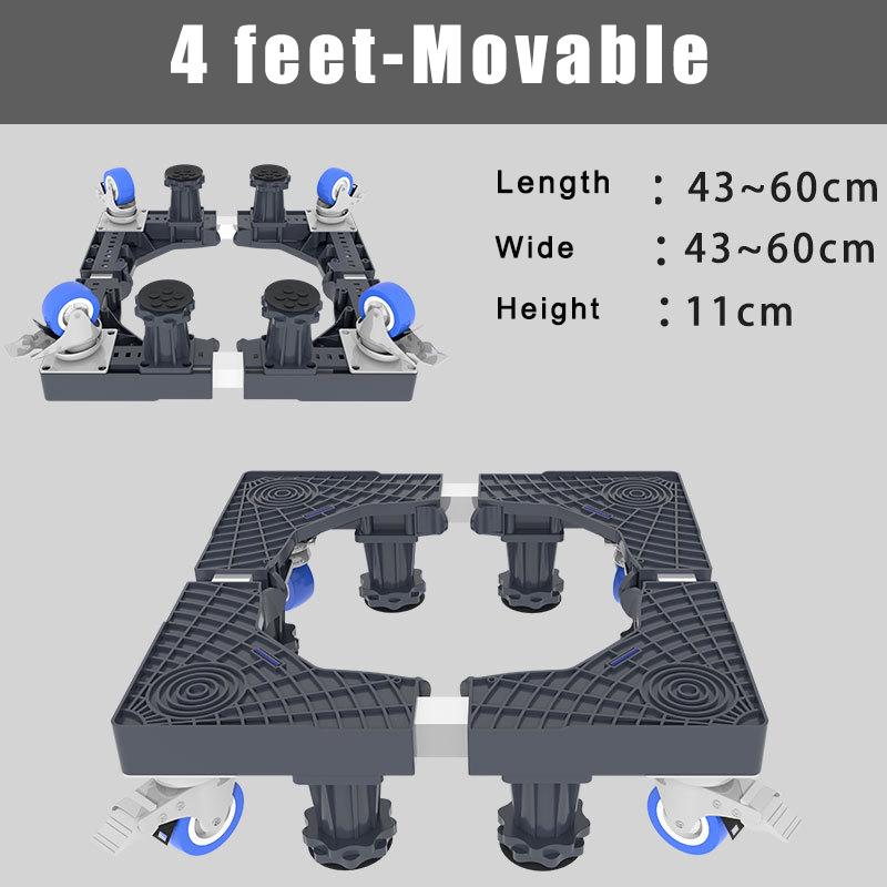 Washing Machine Stand Furniture Movable Base Fridge Holder Washing Machine Adjustable Bracket Wheels Refrigerator Raised