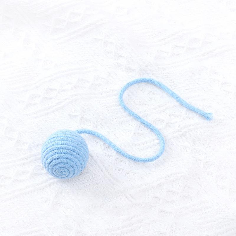 Bite Resistant Cat Cotton Rope Ball Colorful Sounding Cat Scratch Catch Toys Wear Resistant Cat Teaser Ball Pet Supplies