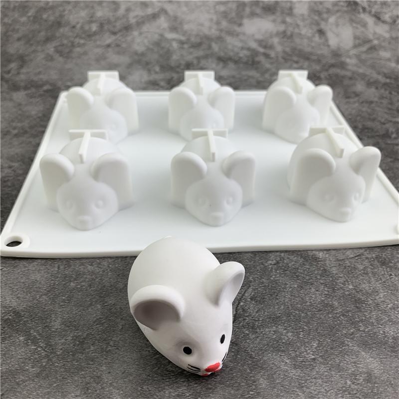 

6-cavity Mouse Mold Mousse Cake Dessert Baking Chocolate Silicone Mould Kitchen Bakeware Fondant Cake Decorating Tools