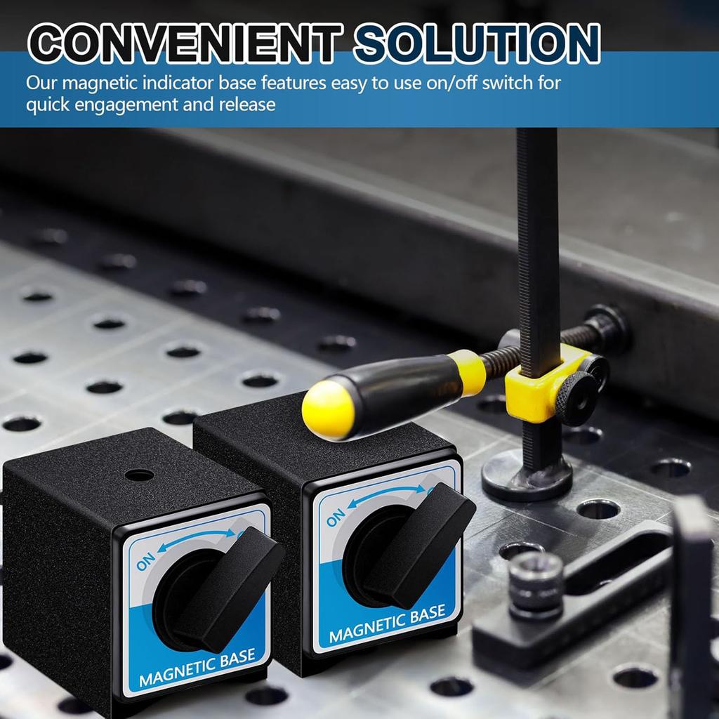 Portable Sturdy Magnetic Base Stands 8T 176Lbs Holding Power Plastic Thread Plastic Switches for Dials Indicators