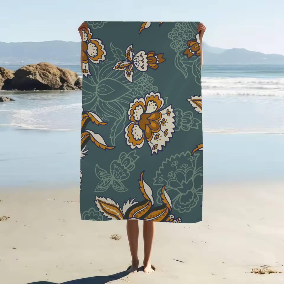 Ethnic Pattern Print Microfiber Printed Beach Towel Mountain Climbing Yoga Beach Swimming Running Absorbent Soft Towel