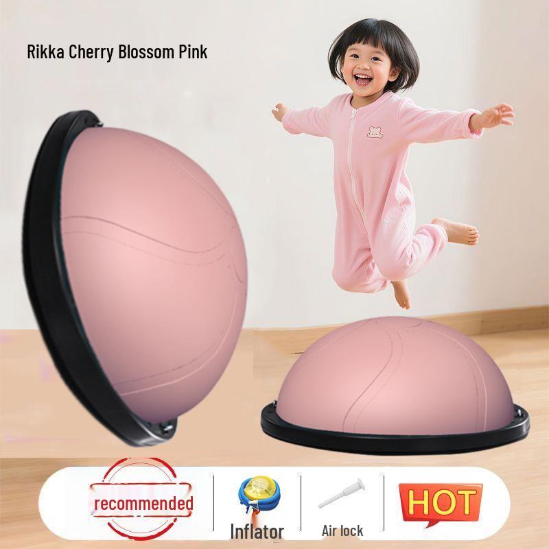 Wave Speed Balance Ball: Children's Half-Round Sensory Bouncing Ball for Yoga, Foot-Pedaled Burpees, and Home Fitness.