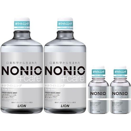 NONIO Plus Whitening Dental Rinse Fresh White Mint Quasi-Drug 1000ml2 bottles + Mini 80ml2 Liquid Toothpaste Kills Bad Breath Bacteria