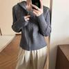 Autumn and Winter New Soft Waxy Twist Knitted Cardigan Top Women's Small Short Age-reducing Sweater Jacket
