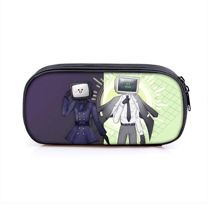 Children's Pencil Case Skibidi Toilet Parody Toilet Print Single-layer Pen Box Soft Pen Case