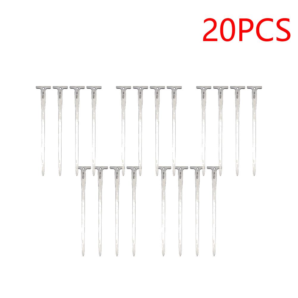 4-20PCS 12cm Tent Ground Stakes with Hole Hiking Tent Nails Stainless Steel Camping Tent Spikes for Camping Canopy Awning