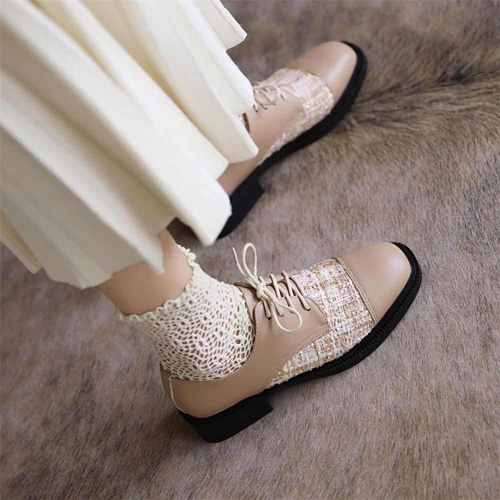 Fashion 2025 Spring Fashion Korean Shoes Leather Shoes Women Creepers Oxford Shoes For Women Zapatos Casuales De Mujer Mocassin Femme
