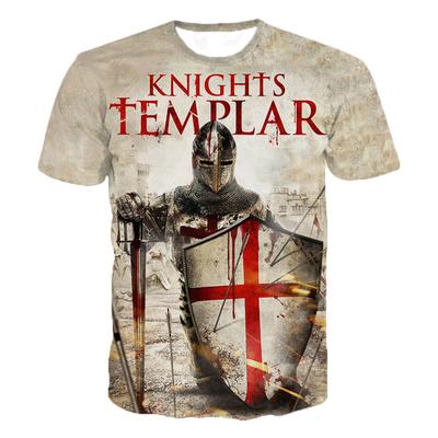 Футболка Knights Templar 3D Print Knights Templar Модні повсякденні футболки Чоловіки Жінки Хіп-хоп Harajuku Streetwear Футболка Футболки
