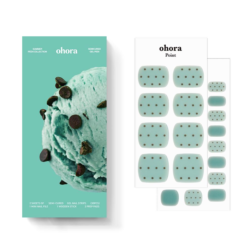 OHORA Pedi Gel Nail Strips Collection Glossy Summer Pedicure Nail Art Stickers (7 Types)