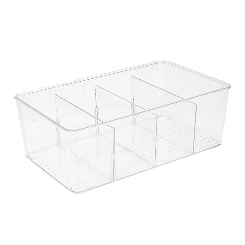 1 ks Akrylová krabička na čajové sáčky s víčkem - Multifunkční organizér na kávové kapsle, do kanceláře, domácnosti, kuchyně, kontejner s přihrádkami