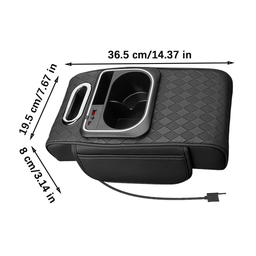 Arm Rest Organizer Car Auto Arm Rest Heightening Pad Multi-function Cup & Tissue Holder for Front Seat Organization Road Trip