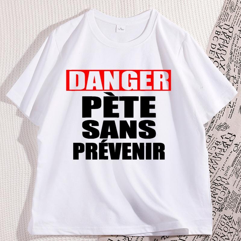Danger Pete Sans Prevenir Sur Tshirt Men Women Casual Round Neck Cotton Short Sleeve Tshirt Y2K Streetwear Graphic Tee