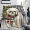 Shih Tzu Print Flannel Blanket, High quality Comfortable for All Seasons, Home Decor, Warmth and Comfort, Perfect for Christmas Gifts