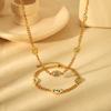 European and American Retro High-end Zircon Blue Oil Drop Devil's Eye Cuban Chain Bracelet Stainless Steel Jewelry