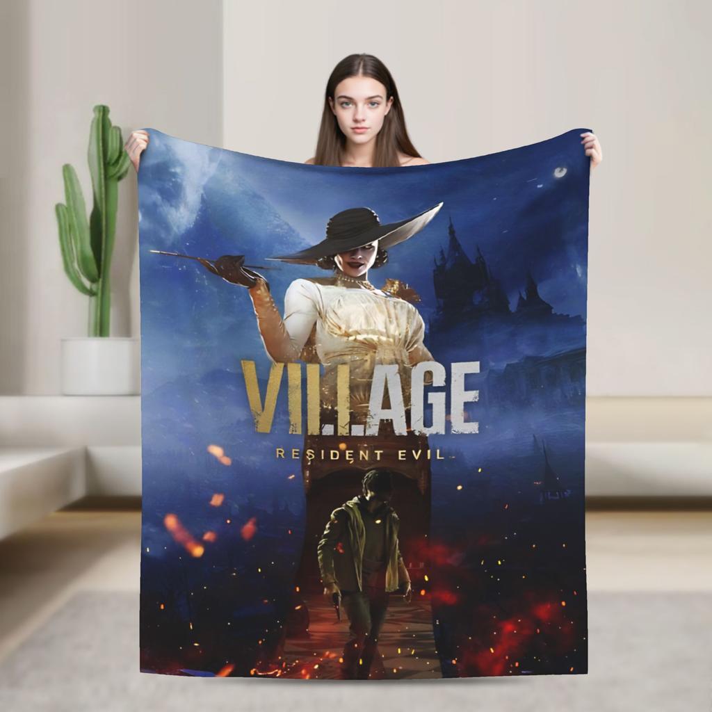 Leon Kennedy Blankets Resident Video Game Eviled Flannel Vintage Soft Throw Blanket for Home Spring/Autumn