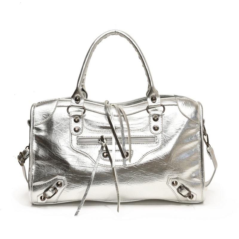 Strukturierte, handgetragene Reisetasche mit großem Fassungsvermögen, vielseitige Umhängetasche mit schlichtem Temperament für Damen, Reisetasche für kurze Strecken