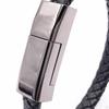 Charging Bracelets Cable Data Charge Cord Fashion Braided PU Leather (Black)