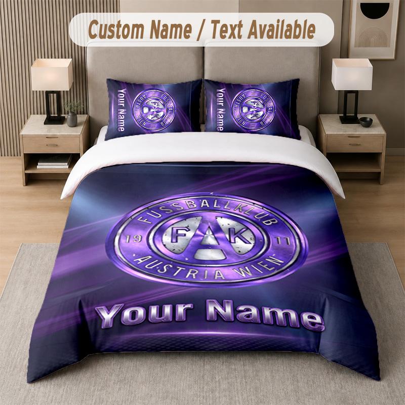 Austria Wien FC Design Bedding Set Custom Text 1 Duvet Cover & 2 Pillow Cases