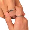 Personalized Glossy Couple Rings: Engraved Open Rings for Long Distance Relationships