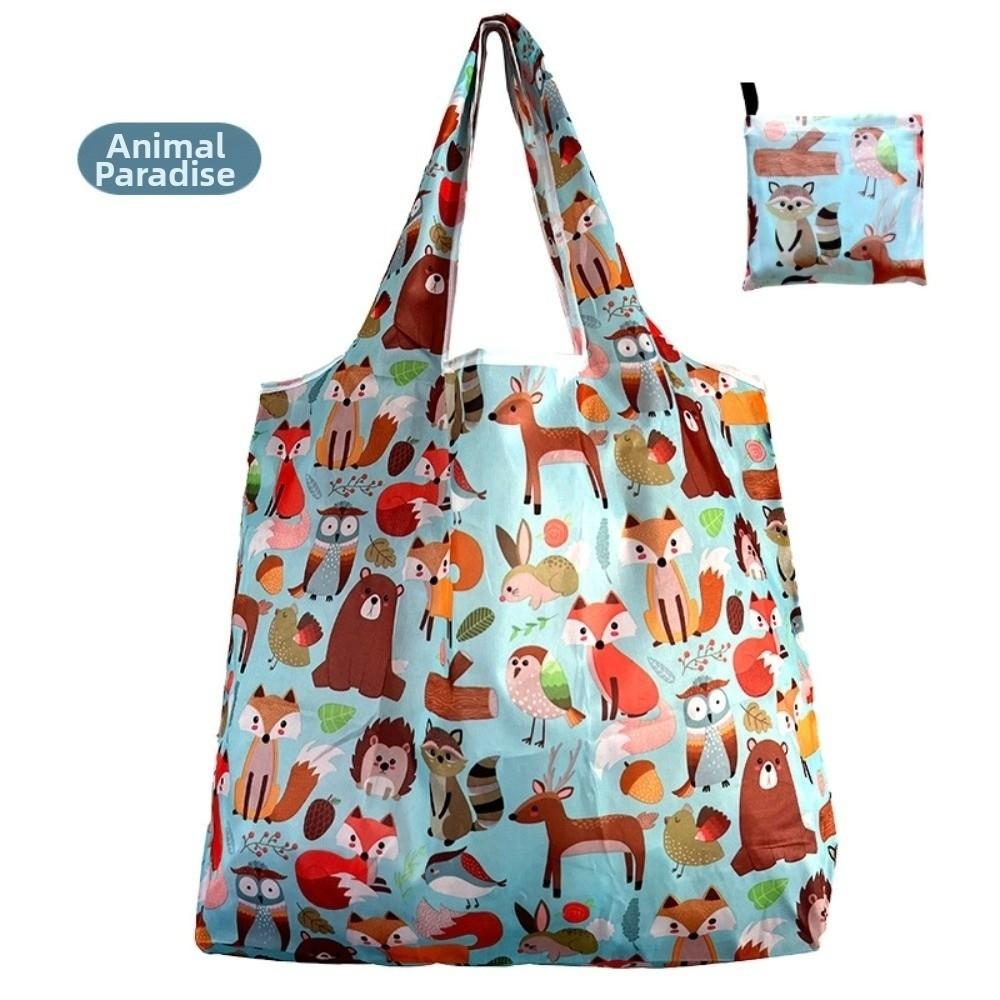 Printed Design Folding Shopping Bag Large Size Foldable Grocery Bag for Storage