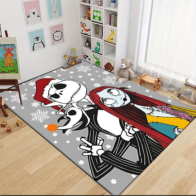1Pc Christmas Nightmare Before Christmas Carpet Rug Soft Washable Antislip Home Living Room Sofa Mats Personalized Christmas Rug