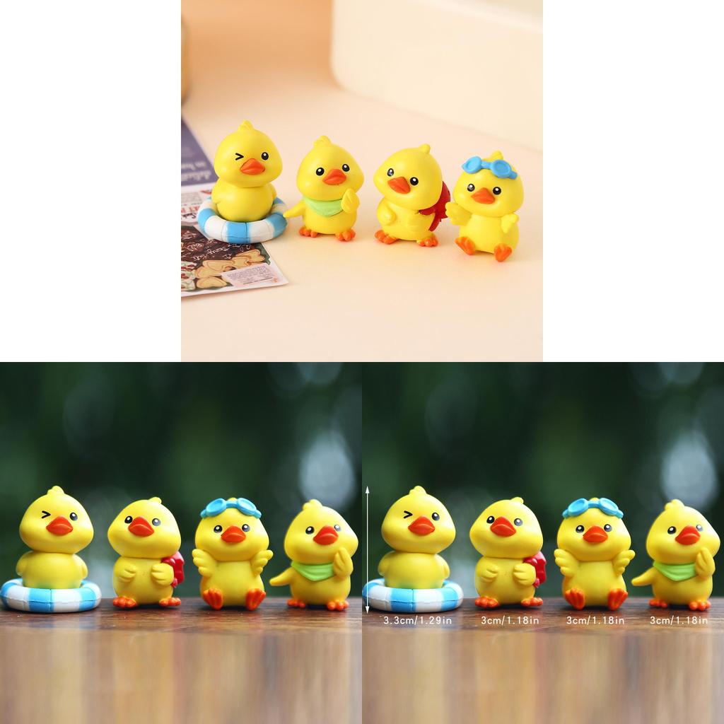 Pvc Mini Yellow Duck Collectible Toy For Kids Creative Diy Scene Decoration