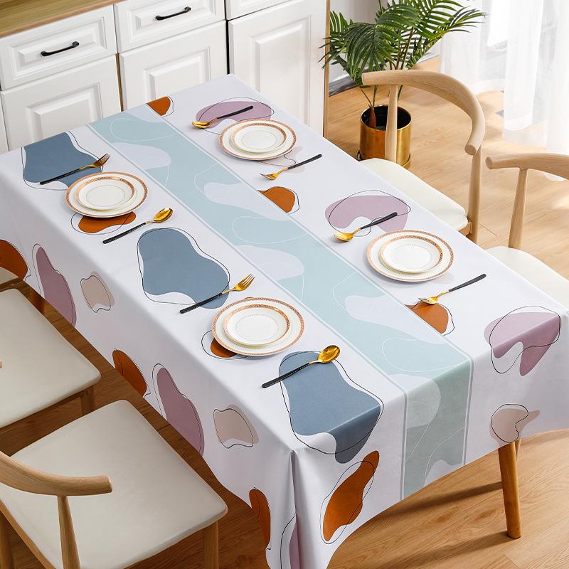 Cartoon Pvc Tablecloth Waterproof, Oil-Proof And Scalding-Proof Leave-In Tablecloth Student Desk Rectangular Tablecloth Coffee Table Cloth Mocha