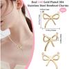 Beebeecraft 1 Box 6Pcs Bowknot Charms 14K Gold Plated 304 Stainless Steel Hollow Bowknot Links with 2 Holes for Necklace Jewelry Making (Hole: 1mm)
