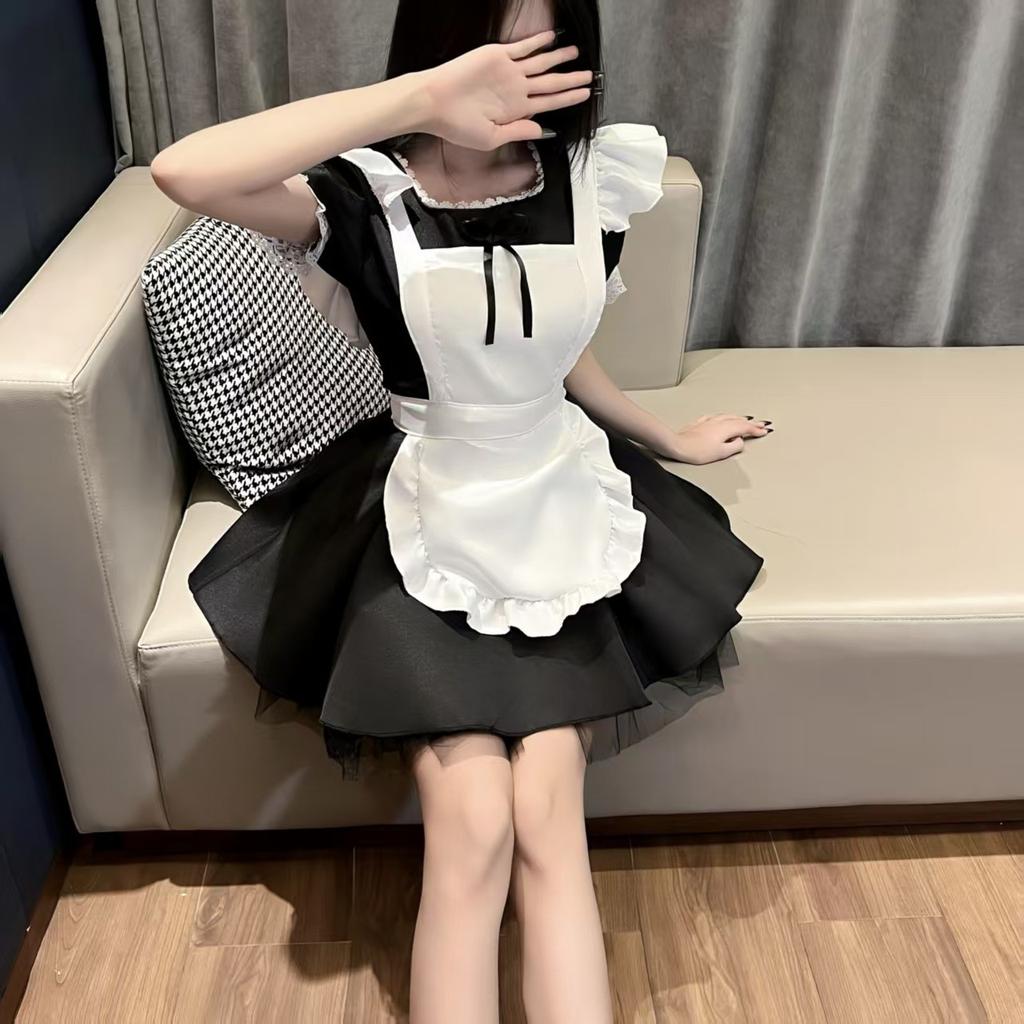 Angel Maid Dress Japanese Alice Soft Girl Lolita Cyan Maid Upskirt Sweet Lolita Dress